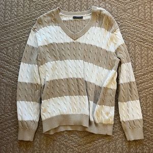 V-neck striped sweater